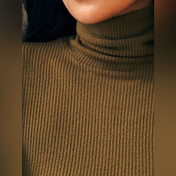 Faherty Legend Ribbed Turtleneck Green Size XS - Picture 2 of 10